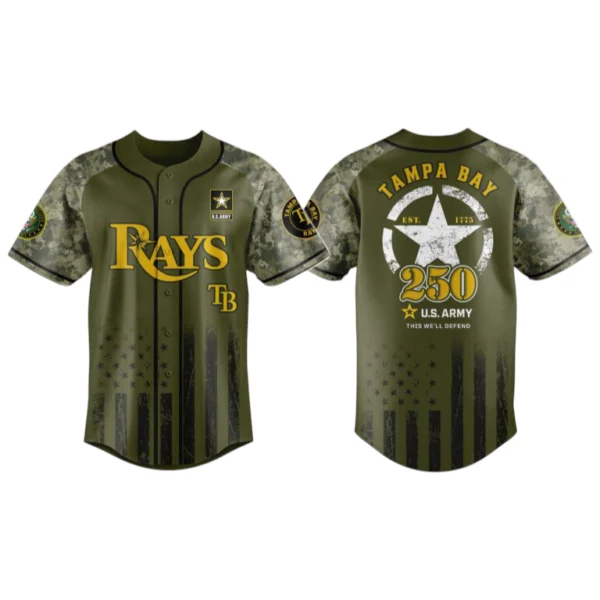 Tampa Bay Rays x US Army 250th Birthday 3D Baseball Jersey Limited 2026