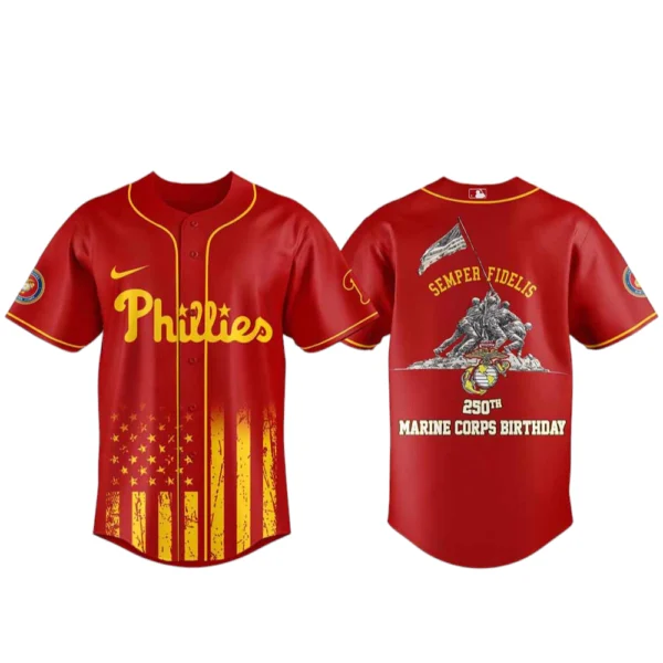 Philadelphia Phillies x Marine Corps 250th Birthday Semper Fidelis 3D Baseball Jersey Limited 2026