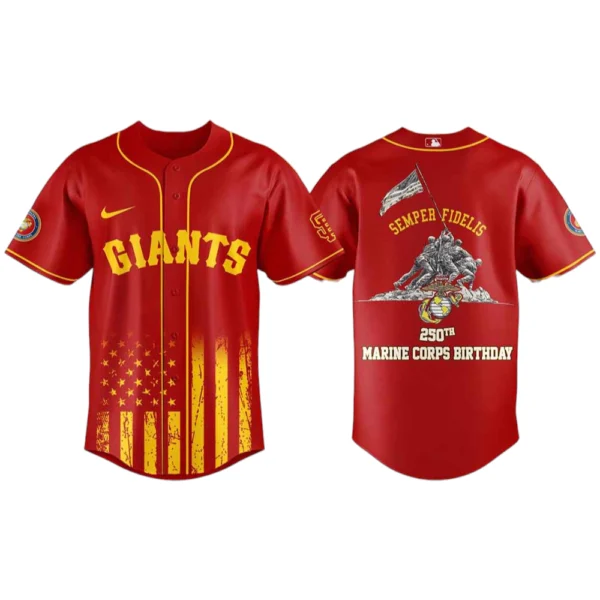 San Francisco Giants x Marine Corps 250th Birthday Semper Fidelis 3D Baseball Jersey Limited 2026