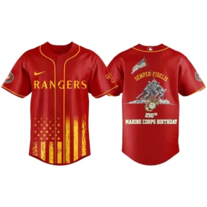 Texas Rangers x Marine Corps 250th Birthday Semper Fidelis 3D Baseball Jersey Limited 2026