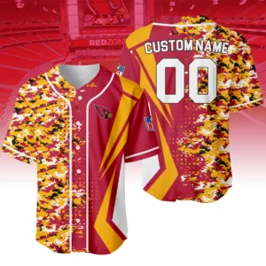 Arizona Cardinals 3D Baseball Jersey Custom Name & Number