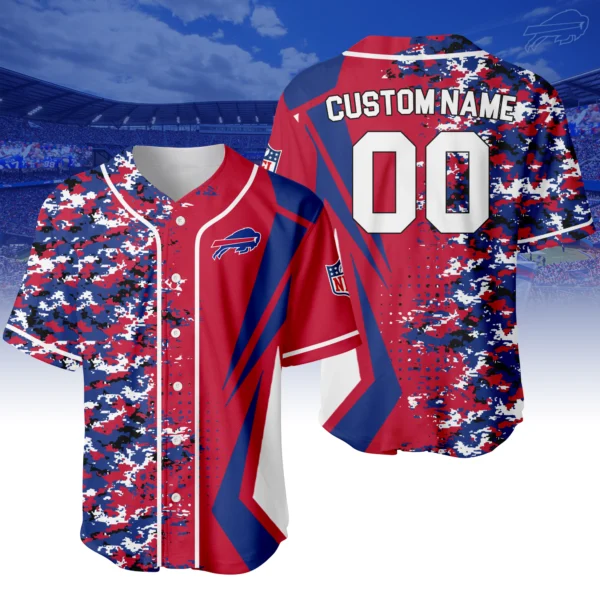 Buffalo Bills 3D Baseball Jersey Custom Name & Number