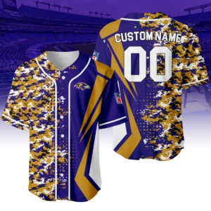 Baltimore Ravens 3D Baseball Jersey Custom Name & Number