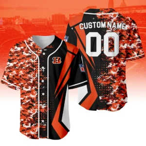 Cincinnati Bengals 3D Baseball Jersey Custom Name & Number