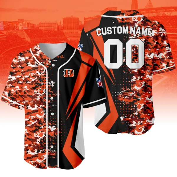 Cincinnati Bengals 3D Baseball Jersey Custom Name & Number