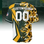Green Bay Packers 3D Baseball Jersey Custom Name & Number