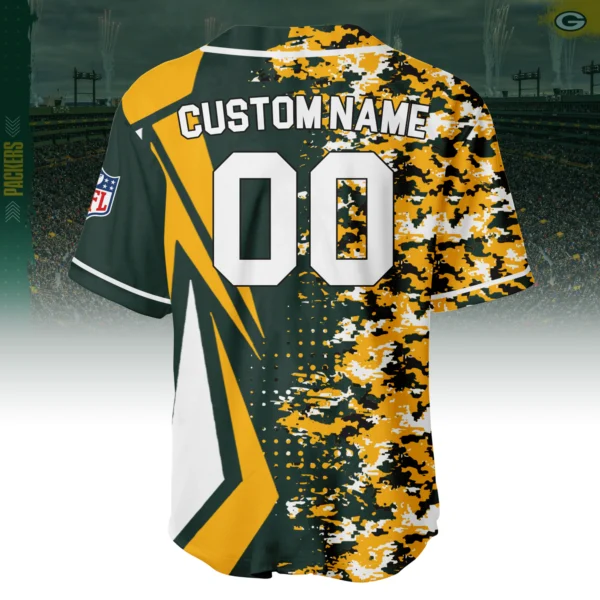 Green Bay Packers 3D Baseball Jersey Custom Name & Number