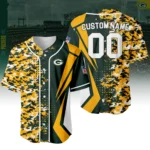 Green Bay Packers 3D Baseball Jersey Custom Name & Number