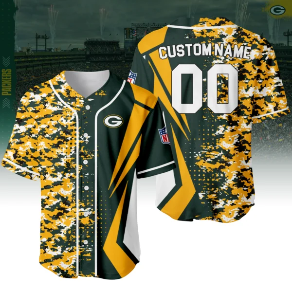 Green Bay Packers 3D Baseball Jersey Custom Name & Number