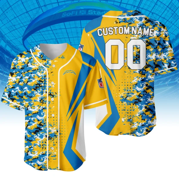 Los Angeles Chargers 3D Baseball Jersey Custom Name & Number