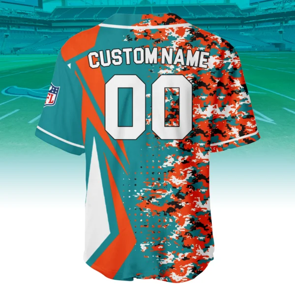 Miami Dolphins 3D Baseball Jersey Custom Name & Number