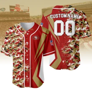 San Francisco 49ers 3D Baseball Jersey Custom Name & Number