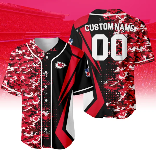 Kansas City Chiefs 3D Baseball Jersey Custom Name & Number