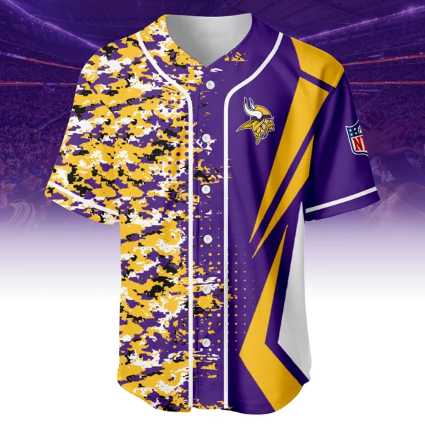 Minnesota Vikings 3D Baseball Jersey Custom Name & Number