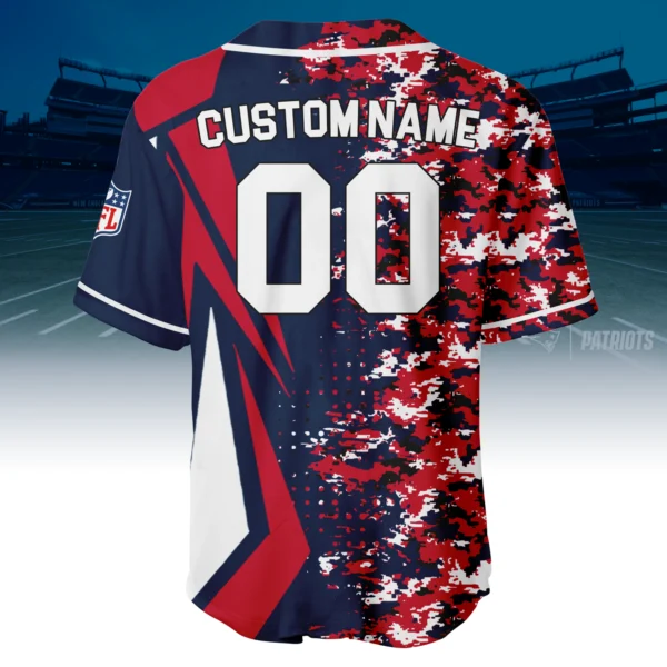 New England Patriots 3D Baseball Jersey Custom Name & Number