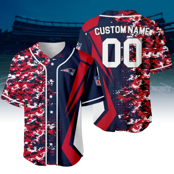 New England Patriots 3D Baseball Jersey Custom Name & Number