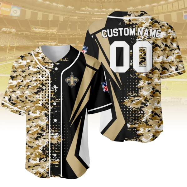 New Orleans Saints 3D Baseball Jersey Custom Name & Number