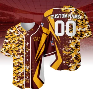 Washington Commanders 3D Baseball Jersey Custom Name & Number