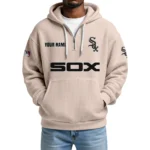 Chicago White Sox Quarter-Zip Waffle Knit Hoodie Custom Your Name