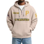 Pittsburgh Pirates Quarter-Zip Waffle Knit Hoodie Custom Your Name