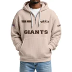 San Francisco Giants Quarter-Zip Waffle Knit Hoodie Custom Your Name