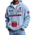 Alabama Crimson Tide Quarter-Zip Waffle Knit Hoodie Custom Your Name