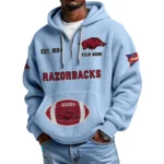 Arkansas Razorbacks Quarter-Zip Waffle Knit Hoodie Custom Your Name