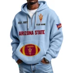 Arizona State Sun Devils Quarter-Zip Waffle Knit Hoodie Custom Your Name
