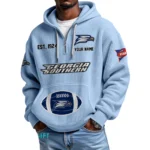 Georgia Southern Eagles Quarter-Zip Waffle Knit Hoodie Custom Your Name