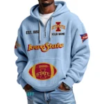 Iowa State Cyclones Quarter-Zip Waffle Knit Hoodie Custom Your Name