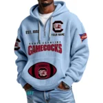 South Carolina Gamecocks Quarter-Zip Waffle Knit Hoodie Custom Your Name