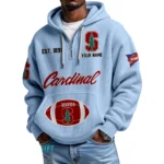 Stanford Cardinal Quarter-Zip Waffle Knit Hoodie Custom Your Name