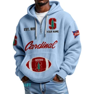 Stanford Cardinal Quarter-Zip Waffle Knit Hoodie Custom Your Name