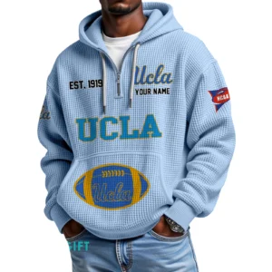 UCLA Bruins Quarter-Zip Waffle Knit Hoodie Custom Your Name