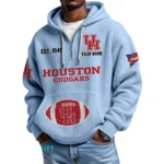 Houston Cougars Quarter-Zip Waffle Knit Hoodie Custom Your Name