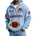 Minnesota Golden Gophers Quarter-Zip Waffle Knit Hoodie Custom Your Name