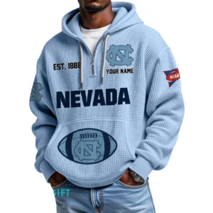 North Carolina Tar Heels Quarter-Zip Waffle Knit Hoodie Custom Your Name