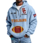 USC Trojans Quarter-Zip Waffle Knit Hoodie Custom Your Name