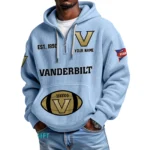 Vanderbilt Commodores Quarter-Zip Waffle Knit Hoodie Custom Your Name