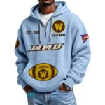 Western Michigan Broncos Quarter-Zip Waffle Knit Hoodie Custom Your Name