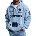 Dallas Cowboys Quarter-Zip Waffle Knit Hoodie Personalize Name