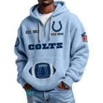Indianapolis Colts Quarter-Zip Waffle Knit Hoodie Personalize Name