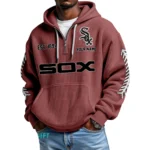 Chicago White Sox Quarter-Zip Waffle Knit Hoodie Personalize Name