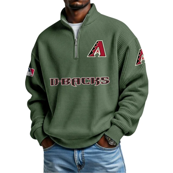 Arizona Diamondbacks Waffle Knit Quarter-Zip Long Sleeve Shirt