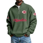 Boston Red Sox Waffle Knit Quarter-Zip Long Sleeve Shirt