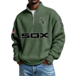 Chicago White Sox Waffle Knit Quarter-Zip Long Sleeve Shirt