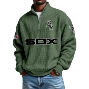 Chicago White Sox Waffle Knit Quarter-Zip Long Sleeve Shirt
