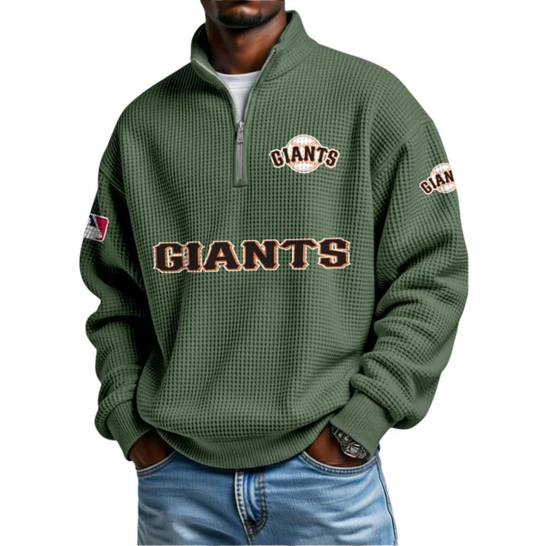 San Francisco Giants Waffle Knit Quarter-Zip Long Sleeve Shirt