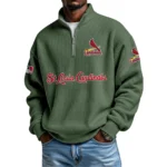 St. Louis Cardinals Waffle Knit Quarter-Zip Long Sleeve Shirt