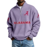 Alabama Crimson Tide Waffle Knit Quarter-Zip Long Sleeve Shirt